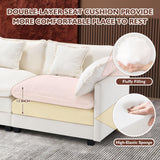 Ihanherry 146" U-Shaped Modern Sofa Modular Sectional Cloud Couch with 2 Ottoman, 6-Seat Chenille Deep Seat Sofa with 6 Pillows for Living Room, Bedroom and Apartment, Grey