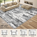 Area Rugs for Living Room: 12x15 Abstract Washable Rug Modern Neutral Large Soft Stain Resistant Non-Slip Backing Machine Table for Bedroom Dining Room Indoor Home Office Carpet - Gold Brown