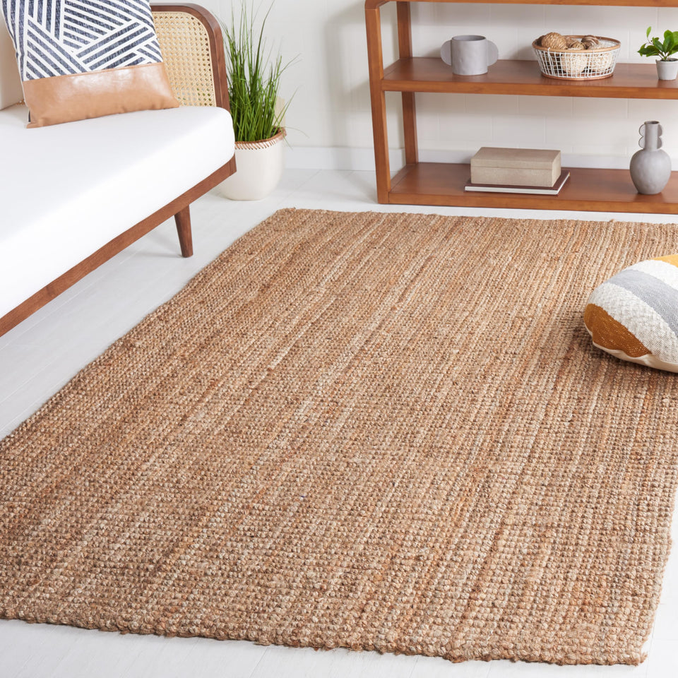 SAFAVIEH Area Rug 9x12 - Natural Fiber Collection - Large - Natural Brown, Handmade Jute, Farmhouse Style, Chunky Textured Thick Pile (NF747A)