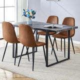 MUUOKY Dining Table Set for 4, Modern 55'' Wood Dinette Table Set for 4 with Fabric Dining Chairs,Table and Chairs Set of 4,Ideal for Kitchen Dining Room