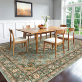 TOPRUUG Washable Oriental Area Rug - 12x15 Rugs for Living Room Soft Carpet for Bedroom Waterproof Floral Distressed Indoor Stain Resistant Non-Shedding Floor Carpets (Green, 12x15)