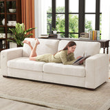 Ihanherry 146" U-Shaped Modern Sofa Modular Sectional Cloud Couch with 2 Ottoman, 6-Seat Chenille Deep Seat Sofa with 6 Pillows for Living Room, Bedroom and Apartment, Grey