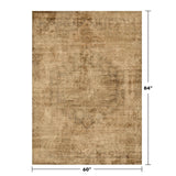 Neutral Living Room Rug - 10x14 Farmhouse Beige Brown Large Area Rug for Dining Room, Bedroom, Low Pile Lightweight Washable
