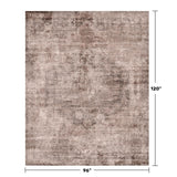 Neutral Living Room Rug - 10x14 Farmhouse Beige Brown Large Area Rug for Dining Room, Bedroom, Low Pile Lightweight Washable