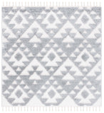 SAFAVIEH Area Rug 8x10 - Moroccan Tassel Shag Collection - Large - Ivory & Brown, Boho Design, Non-Shedding & Easy Cleaning, Plush Pile, Ideal for Living Room, Bedroom, Dining Space (MTS688A)