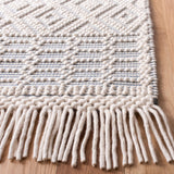 SAFAVIEH Area Rug 8x10 - Natura Collection - Large - Ivory, Handmade Wool, Moroccan Boho Fringe Design, Ideal for Living Room, Bedroom, Dining Space (NAT852B)