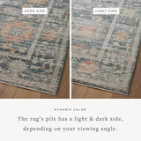 Loloi Magnolia Home by Joanna Gaines Millie Collection MIE-02 Sky/Gold 7'-10" x 10', .25" Pile Height, Area Rug