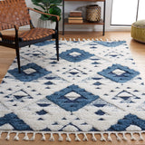 SAFAVIEH Area Rug 8x10 - Moroccan Tassel Shag Collection - Large - Ivory & Brown, Boho Design, Non-Shedding & Easy Cleaning, Plush Pile, Ideal for Living Room, Bedroom, Dining Space (MTS688A)