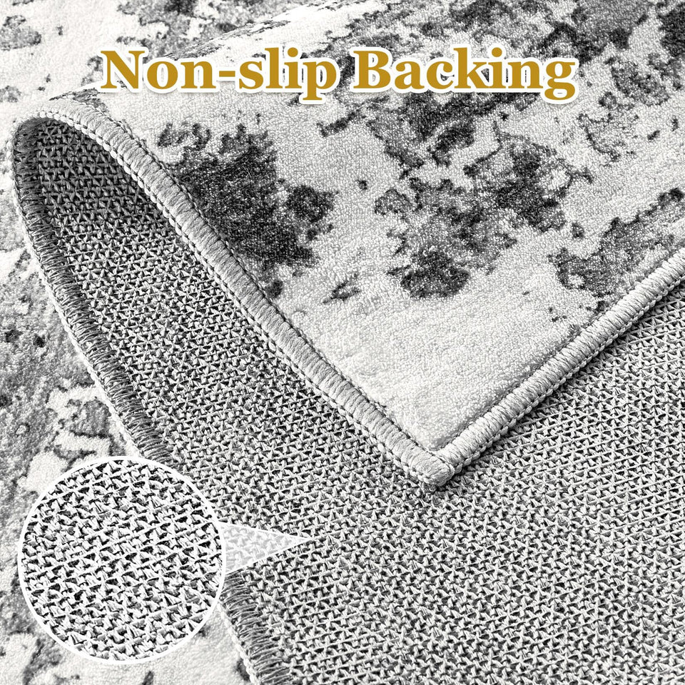 Area Rugs for Living Room: 12x15 Abstract Washable Rug Modern Neutral Large Soft Stain Resistant Non-Slip Backing Machine Table for Bedroom Dining Room Indoor Home Office Carpet - Gold Brown