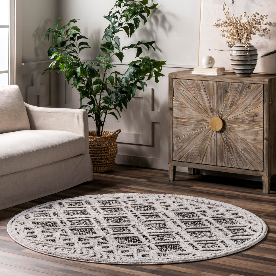 nuLOOM 8x11 Ansley Moroccan Tassel Area Rug, Light Grey, High-Low Textured Bohemian Design, Plush High Pile, Stain Resistant, For Bedroom, Living Room, Hallway, Entryway