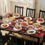 MALACASA Plates and Bowls Sets, 24 Pieces Modern Porcelain Dinnerware Set for 6 Ceramic Dishware Dishes White Kitchen Dinner Dining Ware Set wtih Black Rim Microwave and Dishwasher Safe, Series LUNA