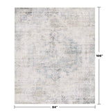 Neutral Living Room Rug - 10x14 Farmhouse Beige Brown Large Area Rug for Dining Room, Bedroom, Low Pile Lightweight Washable