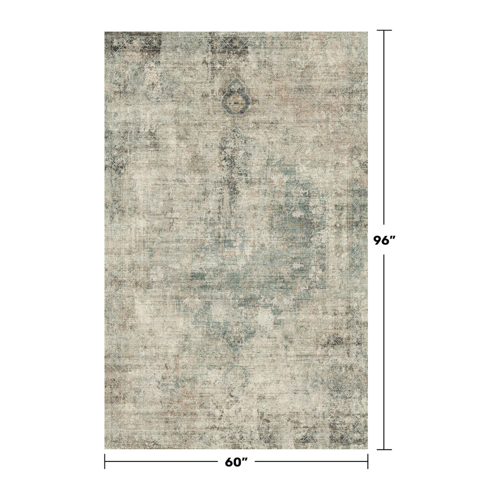 Neutral Living Room Rug - 10x14 Farmhouse Beige Brown Large Area Rug for Dining Room, Bedroom, Low Pile Lightweight Washable