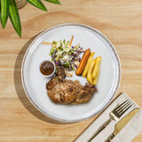 AmorArc Ceramic Dinnerware Sets for 8, 24 Pieces Handpainted Plates and Bowls Set with Rustic Terracotta Underside, Scratch Resistant Stoneware Dishes Set, Dishwasher & Microwave Safe, Light Beige