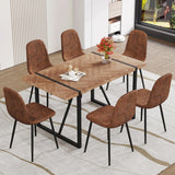MUUOKY Dining Table Set for 4, Modern 55'' Wood Dinette Table Set for 4 with Fabric Dining Chairs,Table and Chairs Set of 4,Ideal for Kitchen Dining Room