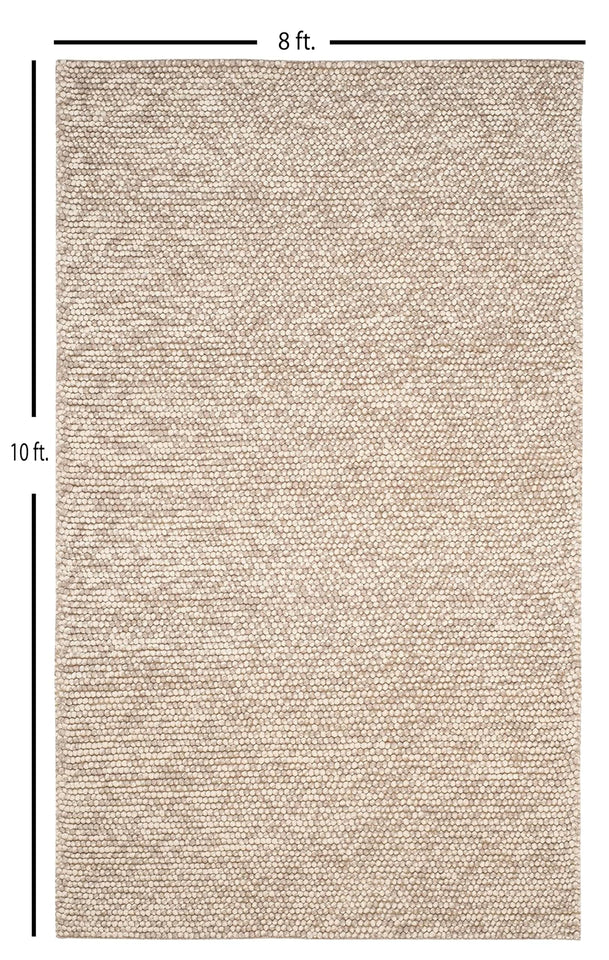 S & L Homes Wool Cotton Hand Woven Chunky Knit Popcorn Rug - Ivory Contemporary Area Rug for Living Room Bedroom (8' x 10' - Ivory)