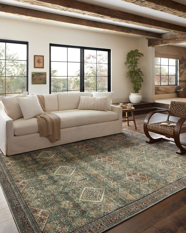 Loloi Magnolia Home by Joanna Gaines Sinclair Collection SIN-01 Pebble/Taupe 8'-6" x 11'-6", .25" Pile Height, Machine Washable, Area Rug