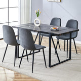 MUUOKY Dining Table Set for 4, Modern 55'' Wood Dinette Table Set for 4 with Fabric Dining Chairs,Table and Chairs Set of 4,Ideal for Kitchen Dining Room