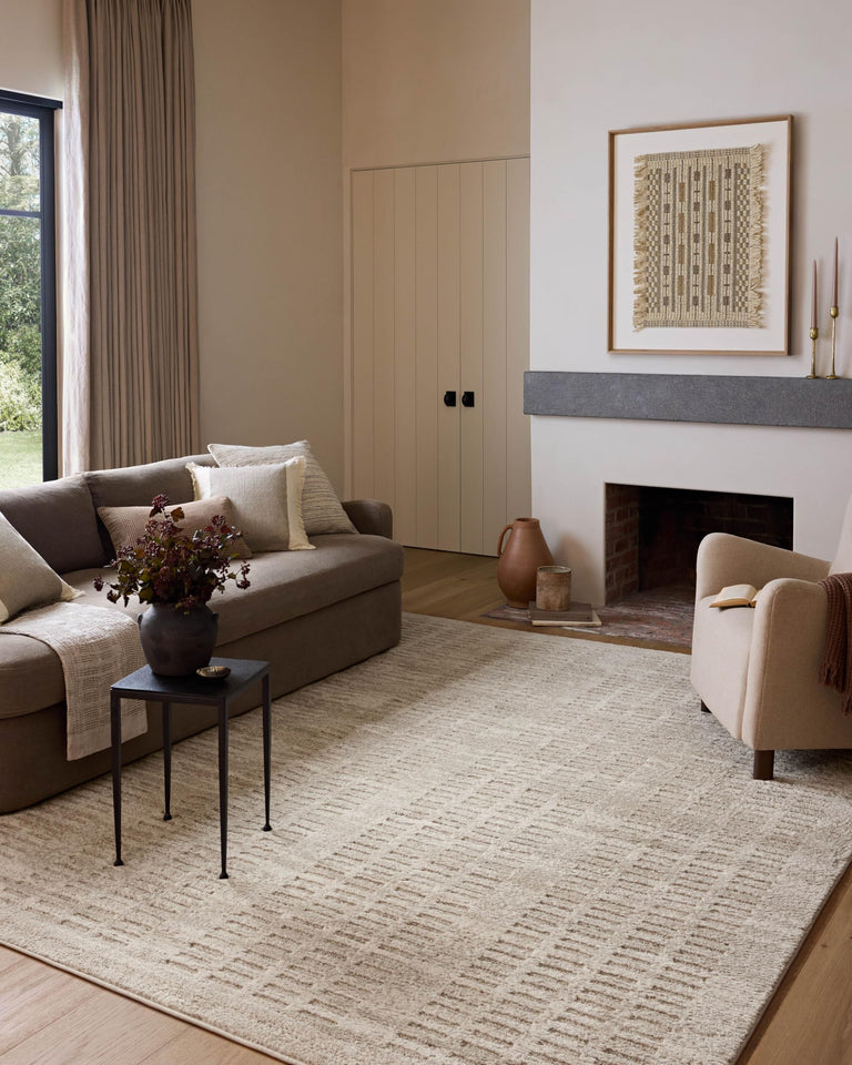 Loloi Amber Lewis Monty Collection MOT-01 Ivory/Taupe 9'-2" x 13', .50" Pile Height, Area Rug