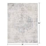 Neutral Living Room Rug - 10x14 Farmhouse Beige Brown Large Area Rug for Dining Room, Bedroom, Low Pile Lightweight Washable