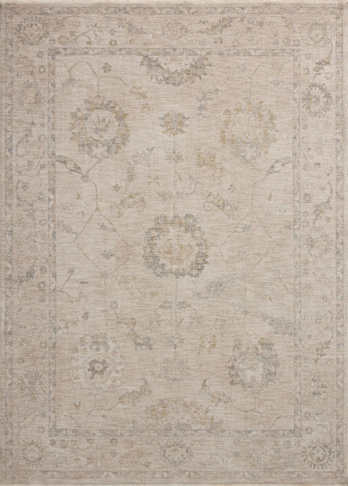 Loloi Chris Loves Julia Louisa Collection LOI-03 Taupe/Ivory 7'-10" x 10', .38" Pile Height, Area Rug