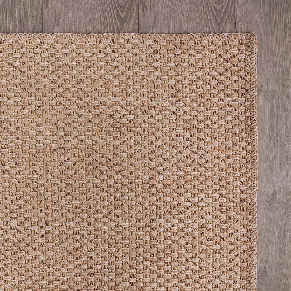 CAMILSON Easy Jute Rug 10x14, Indoor Outdoor Natural Color Fiber Area Rugs for Living Room Patio and Kitchen Rug Herringbone Woven Design Easy-Cleaning Washable Outside Carpet Alfombras 10 x 14