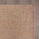 CAMILSON Easy Jute Rug 10x14, Indoor Outdoor Natural Color Fiber Area Rugs for Living Room Patio and Kitchen Rug Herringbone Woven Design Easy-Cleaning Washable Outside Carpet Alfombras 10 x 14