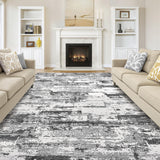 Area Rugs for Living Room: 12x15 Abstract Washable Rug Modern Neutral Large Soft Stain Resistant Non-Slip Backing Machine Table for Bedroom Dining Room Indoor Home Office Carpet - Gold Brown