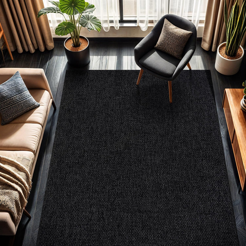 CAMILSON Easy Jute Rug 10x14, Indoor Outdoor Natural Color Fiber Area Rugs for Living Room Patio and Kitchen Rug, Sisal Boho Woven Design, Easy-Cleaning, Washable Outside Carpet Alfombras (10 x 14)