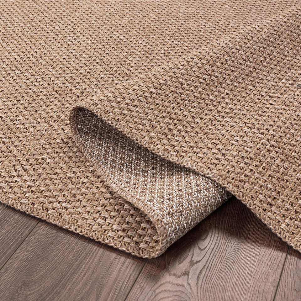 CAMILSON Easy Jute Rug 10x14, Indoor Outdoor Natural Color Fiber Area Rugs for Living Room Patio and Kitchen Rug, Sisal Boho Woven Design, Easy-Cleaning, Washable Outside Carpet Alfombras (10 x 14)
