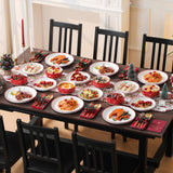 MALACASA Plates and Bowls Sets, 24 Pieces Modern Porcelain Dinnerware Set for 6 Ceramic Dishware Dishes White Kitchen Dinner Dining Ware Set wtih Black Rim Microwave and Dishwasher Safe, Series LUNA