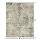 Neutral Living Room Rug - 10x14 Farmhouse Beige Brown Large Area Rug for Dining Room, Bedroom, Low Pile Lightweight Washable