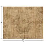 Neutral Living Room Rug - 10x14 Farmhouse Beige Brown Large Area Rug for Dining Room, Bedroom, Low Pile Lightweight Washable