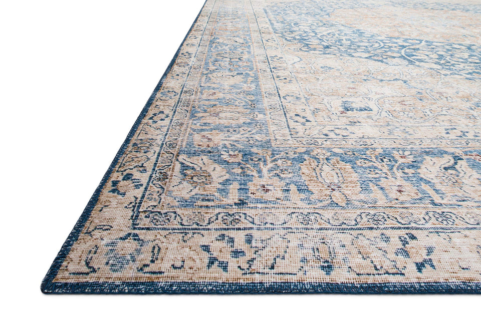 Loloi Layla Collection LAY-03 Olive/Charcoal 9'-0" x 12'-0" .13" Thick Area Rug, Soft, Durable, Vintage Inspired, Distressed, Low Pile, Non-Shedding, Easy Clean, Printed, Living Room Rug