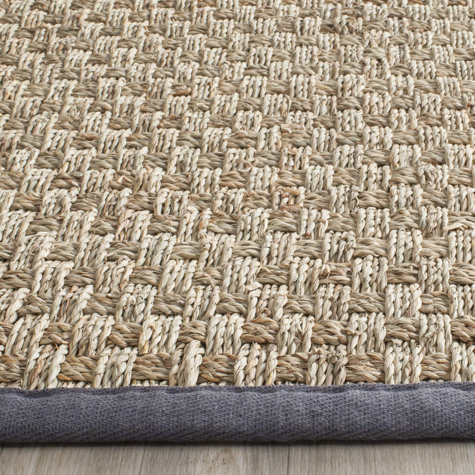 SAFAVIEH Area Rug 8x10 - Natural Fiber Collection - Large - Natural & Beige, Seagrass, Basketweave Pattern (NF114A)