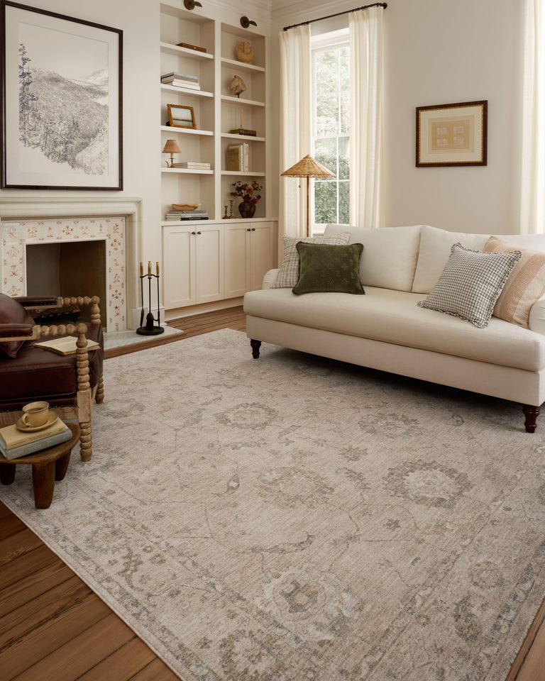 Loloi Chris Loves Julia Louisa Collection LOI-03 Taupe/Ivory 7'-10" x 10', .38" Pile Height, Area Rug