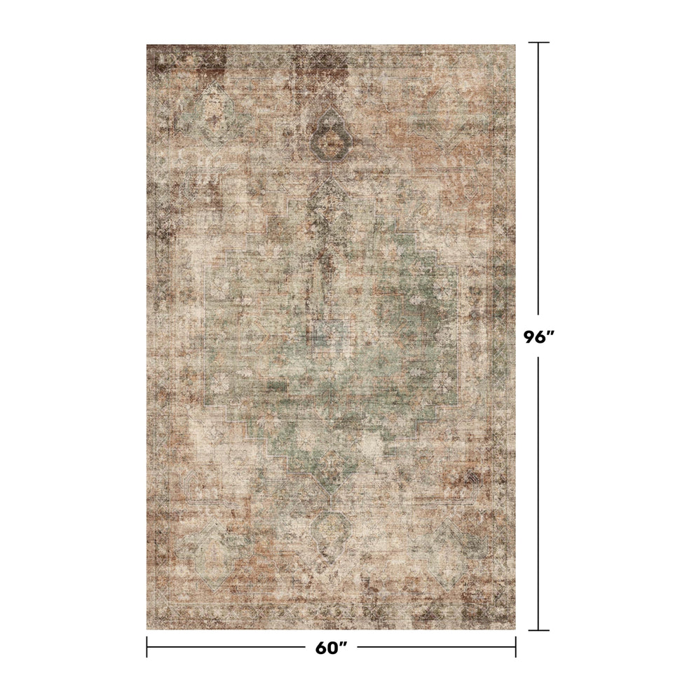 Neutral Living Room Rug - 10x14 Farmhouse Beige Brown Large Area Rug for Dining Room, Bedroom, Low Pile Lightweight Washable