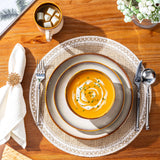 LeRatio Ceramic Dinnerware Sets for 6,Plates and Bowls Sets,Handmade Reactive Glaze Dishes Set,Chip Resistant and Scratch Resistant | Oven&Dishwasher & Microwave Safe-Blue(18PCS)