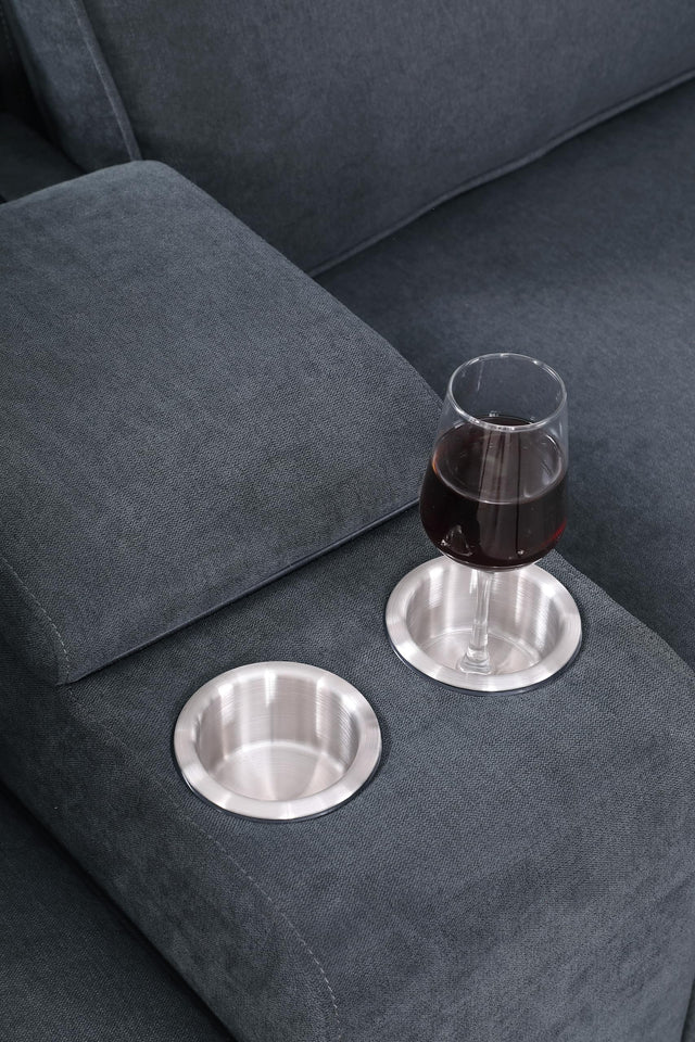 YOPTO 127" L-Shaped Sectional Couch with Movable Ottoman & 6 Throw Pillows,7 Seat Chenille Upholstered Sofa W/2 Cup Holder,USB Port & Hidden Storage Box,DIY Combination,for Living Room,Apartment,Beige