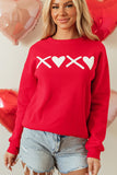 Valentine’s Day XOXO Round Neck Drop Shoulder Sweatshirt