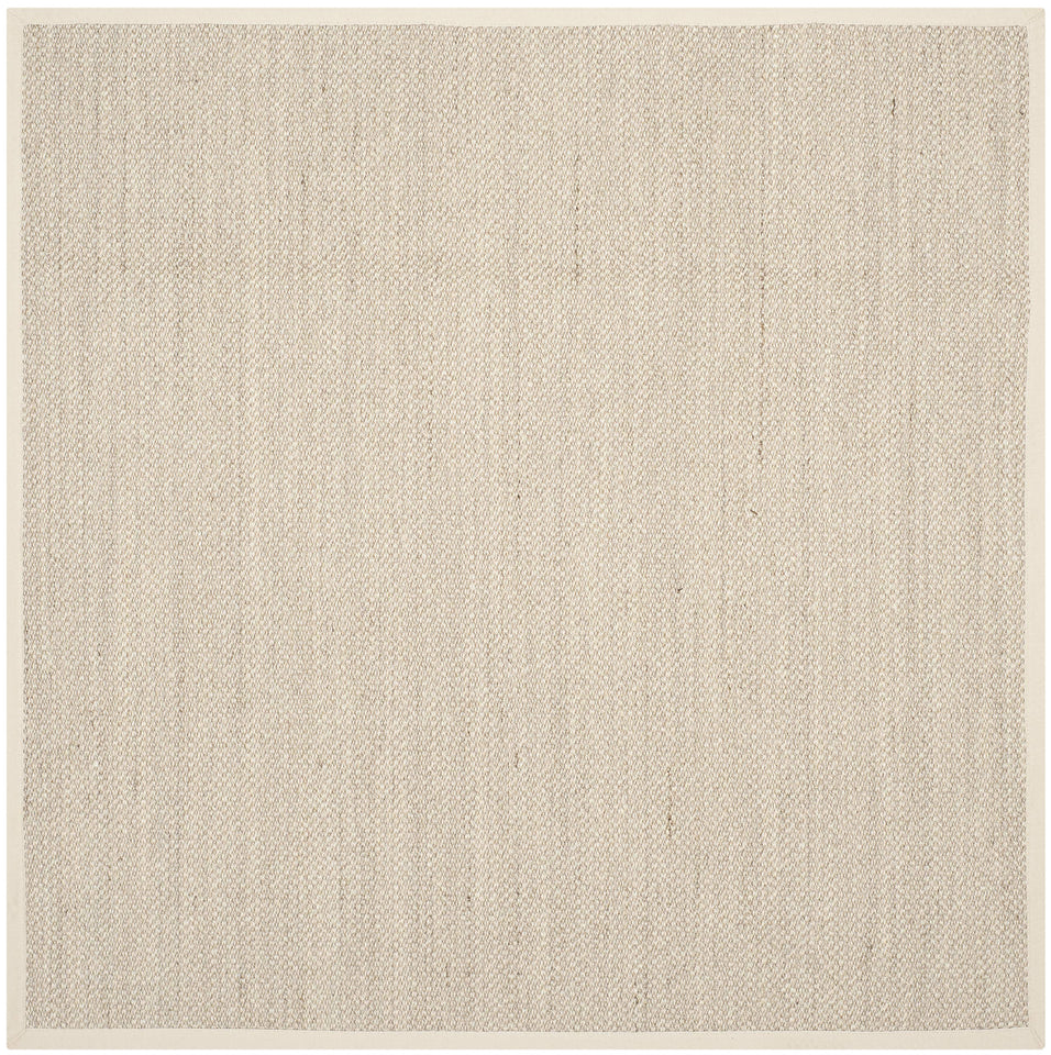 SAFAVIEH Area Rug 8x10 - Natural Fiber Collection - Large - Marble & Beige, Sisal, Woven Design with Border (NF143C)