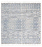 SAFAVIEH Area Rug 8x10 - Natura Collection - Large - Ivory, Handmade Wool, Moroccan Boho Fringe Design, Ideal for Living Room, Bedroom, Dining Space (NAT852B)