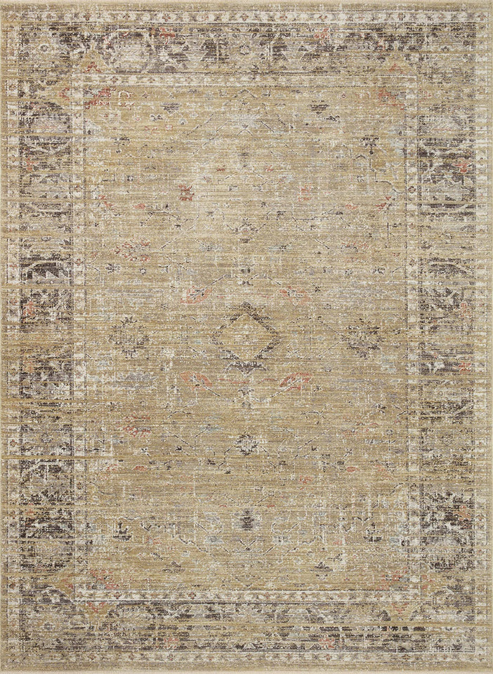 Loloi Magnolia Home by Joanna Gaines Millie Collection MIE-02 Sky/Gold 7'-10" x 10', .25" Pile Height, Area Rug