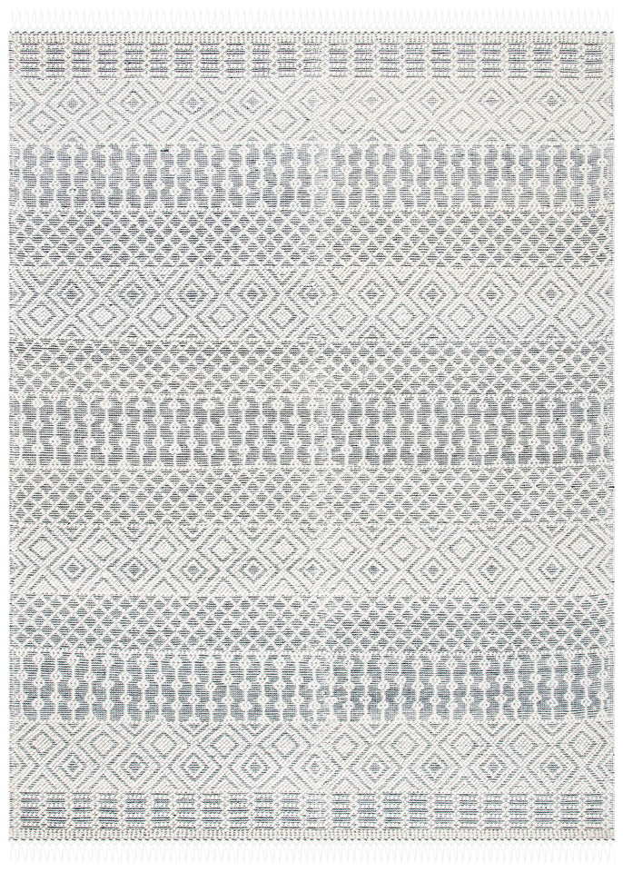 SAFAVIEH Area Rug 8x10 - Natura Collection - Large - Ivory, Handmade Wool, Moroccan Boho Fringe Design, Ideal for Living Room, Bedroom, Dining Space (NAT852B)