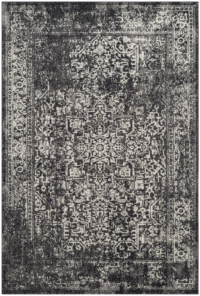 SAFAVIEH Evoke Collection Area Rug - 9' x 12', Ivory & Taupe, Oriental Distressed Design, Non-Shedding & Easy Care, Ideal for High Traffic Areas in Living Room, Bedroom (EVK256E)