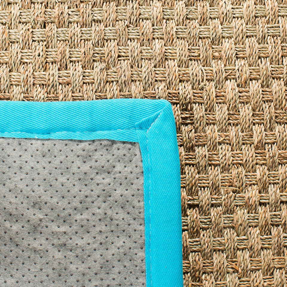 SAFAVIEH Area Rug 8x10 - Natural Fiber Collection - Large - Natural & Beige, Seagrass, Basketweave Pattern (NF114A)