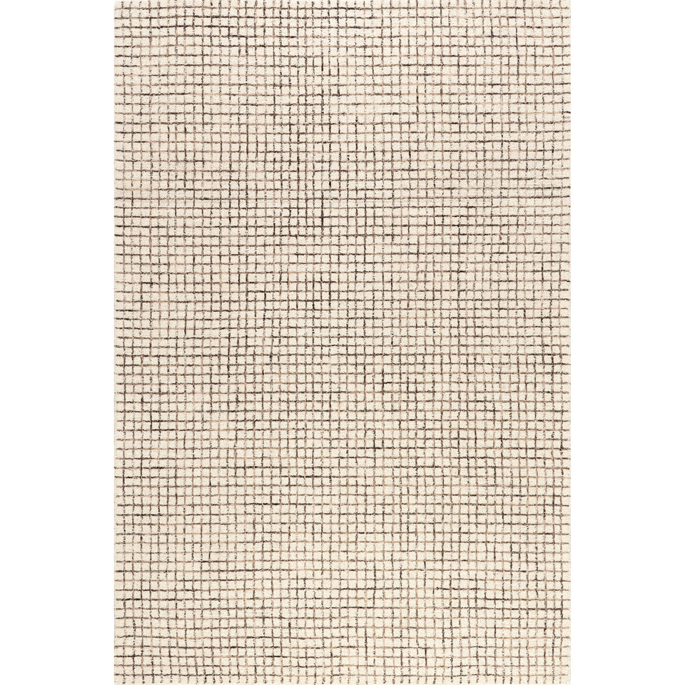 Rugs USA 8'6" x 11'6" Melrose Checked Wool Indoor Area Rug, Contemporary Farmhouse Cream for Living Room, Bedroom, Office, Entryway, Hallway