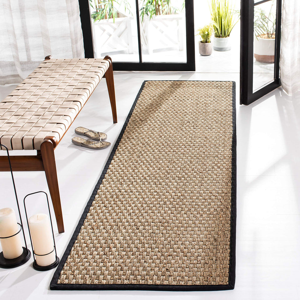 SAFAVIEH Area Rug 8x10 - Natural Fiber Collection - Large - Natural & Beige, Seagrass, Basketweave Pattern (NF114A)