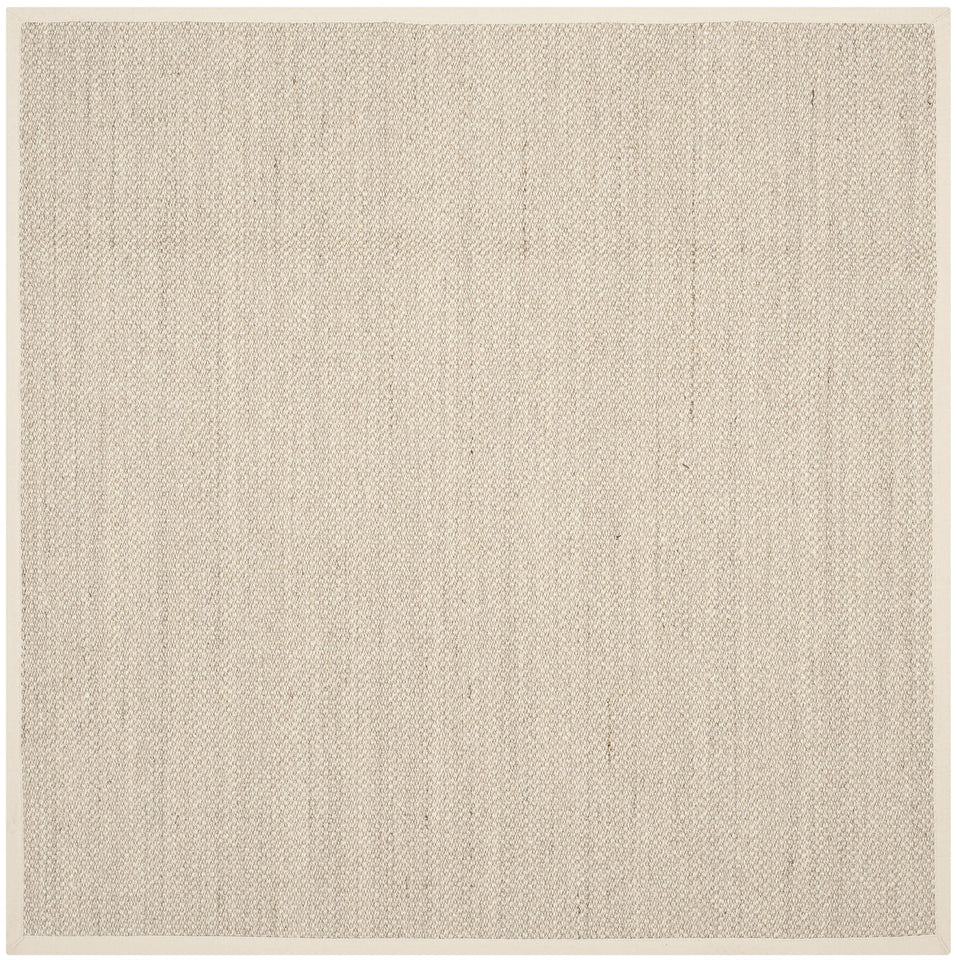 SAFAVIEH Area Rug 8x10 - Natural Fiber Collection - Large - Marble & Beige, Sisal, Woven Design with Border (NF143C)