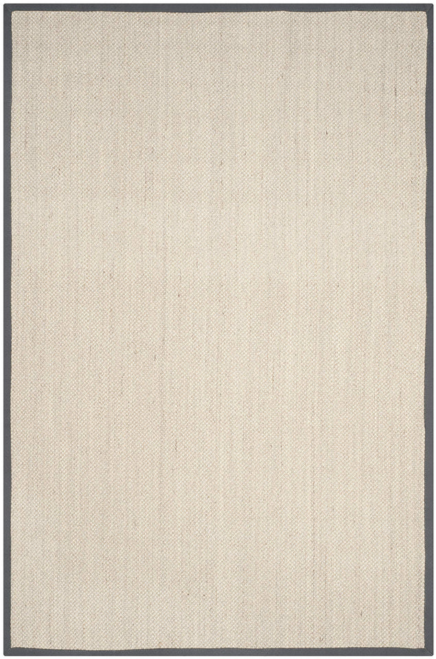 SAFAVIEH Area Rug 8x10 - Natural Fiber Collection - Large - Marble & Beige, Sisal, Woven Design with Border (NF143C)
